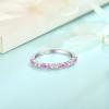 image925 Sterling Silver Eternity Birthstone Ring for Women Stackable Baguette Gemstone Ring for Her Size 51010 October  Pink Tourmaline