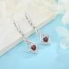 imageDangle Drop Earrings for Women 925 Sterling Silver Infinity Leverback Earrings with Birthstone Twisted Jewelry Gifts for Her01 January  Garnet