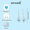 imageDangle Drop Earrings for Women 925 Sterling Silver Infinity Leverback Earrings with Birthstone Twisted Jewelry Gifts for Her03 March  Aquamarine