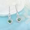 imageDangle Drop Earrings for Women 925 Sterling Silver Infinity Leverback Earrings with Birthstone Twisted Jewelry Gifts for Her05 May  Emerald