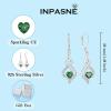imageDangle Drop Earrings for Women 925 Sterling Silver Infinity Leverback Earrings with Birthstone Twisted Jewelry Gifts for Her05 May  Emerald