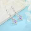 imageDangle Drop Earrings for Women 925 Sterling Silver Infinity Leverback Earrings with Birthstone Twisted Jewelry Gifts for Her06 June  Alexandrite