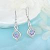 imageDangle Drop Earrings for Women 925 Sterling Silver Infinity Leverback Earrings with Birthstone Twisted Jewelry Gifts for Her06 June  Alexandrite