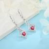 imageDangle Drop Earrings for Women 925 Sterling Silver Infinity Leverback Earrings with Birthstone Twisted Jewelry Gifts for Her07 July  Ruby