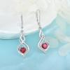 imageDangle Drop Earrings for Women 925 Sterling Silver Infinity Leverback Earrings with Birthstone Twisted Jewelry Gifts for Her07 July  Ruby
