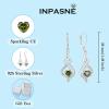 imageDangle Drop Earrings for Women 925 Sterling Silver Infinity Leverback Earrings with Birthstone Twisted Jewelry Gifts for Her08 August  Peridot