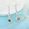 imageDangle Drop Earrings for Women 925 Sterling Silver Infinity Leverback Earrings with Birthstone Twisted Jewelry Gifts for Her08 August  Peridot