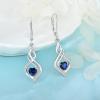 imageDangle Drop Earrings for Women 925 Sterling Silver Infinity Leverback Earrings with Birthstone Twisted Jewelry Gifts for Her09 September  Sapphire
