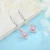 imageDangle Drop Earrings for Women 925 Sterling Silver Infinity Leverback Earrings with Birthstone Twisted Jewelry Gifts for Her10 October  Pink Tourmaline