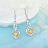 imageDangle Drop Earrings for Women 925 Sterling Silver Infinity Leverback Earrings with Birthstone Twisted Jewelry Gifts for Her11 November  Citrine