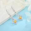 imageDangle Drop Earrings for Women 925 Sterling Silver Infinity Leverback Earrings with Birthstone Twisted Jewelry Gifts for Her11 November  Citrine