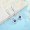 imageDangle Drop Earrings for Women 925 Sterling Silver Infinity Leverback Earrings with Birthstone Twisted Jewelry Gifts for Her12 December  Tanzanite