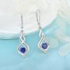 imageDangle Drop Earrings for Women 925 Sterling Silver Infinity Leverback Earrings with Birthstone Twisted Jewelry Gifts for Her12 December  Tanzanite