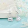 imageDangle Drop Earrings for Women 925 Sterling Silver Triangle Halo Leverback Earrings with Birthstone Jewelry for Her04 April  Simulated Diamond