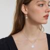 imageDangle Drop Earrings for Women 925 Sterling Silver Triangle Halo Leverback Earrings with Birthstone Jewelry for Her04 April  Simulated Diamond