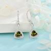 imageDangle Drop Earrings for Women 925 Sterling Silver Triangle Halo Leverback Earrings with Birthstone Jewelry for Her08 August  Peridot