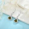 imageDangle Drop Earrings for Women 925 Sterling Silver Triangle Halo Leverback Earrings with Birthstone Jewelry for Her08 August  Peridot