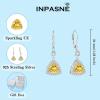 imageDangle Drop Earrings for Women 925 Sterling Silver Triangle Halo Leverback Earrings with Birthstone Jewelry for Her11 November  Citrine