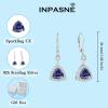 imageDangle Drop Earrings for Women 925 Sterling Silver Triangle Halo Leverback Earrings with Birthstone Jewelry for Her12 December  Tanzanite