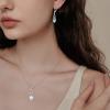 imageInfinity Celtic Knot Jewelry Set for Women 925 Sterling Silver Irish Necklace Diamond Dangle Drop Leverback Earrings April Birthstone Jewelry Gifts for Her Mom
