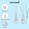 imageInfinity Celtic Knot Jewelry Set for Women 925 Sterling Silver Irish Necklace Diamond Dangle Drop Leverback Earrings and Bracelet April Birthstone Jwelry Gifts for Her