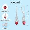 imageInfinity Celtic Knot Jewelry Set for Women 925 Sterling Silver Irish Necklace Ruby Dangle Drop Leverback Earrings and Bracelet July Birthstone Jewelry Gifts for Her