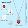 imageInfinity Celtic Knot Jewelry Set for Women 925 Sterling Silver Irish Necklace Ruby Dangle Drop Leverback Earrings and Bracelet July Birthstone Jewelry Gifts for Her