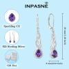imageLeverback Earrings 925 Sterling Silver Infinity Dangle Drop Earrings Birthstone Earrings Twisted Jewelry Gifts for Women02 February  Amethyst