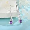 imageLeverback Earrings 925 Sterling Silver Infinity Dangle Drop Earrings Birthstone Earrings Twisted Jewelry Gifts for Women02 February  Amethyst