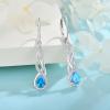 imageLeverback Earrings 925 Sterling Silver Infinity Dangle Drop Earrings Birthstone Earrings Twisted Jewelry Gifts for Women03 March  Aquamarine