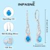 imageLeverback Earrings 925 Sterling Silver Infinity Dangle Drop Earrings Birthstone Earrings Twisted Jewelry Gifts for Women03 March  Aquamarine
