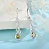 imageLeverback Earrings 925 Sterling Silver Infinity Dangle Drop Earrings Birthstone Earrings Twisted Jewelry Gifts for Women08 August  Peridot