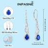 imageLeverback Earrings 925 Sterling Silver Infinity Dangle Drop Earrings Birthstone Earrings Twisted Jewelry Gifts for Women09 September  Sapphire