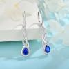 imageLeverback Earrings 925 Sterling Silver Infinity Dangle Drop Earrings Birthstone Earrings Twisted Jewelry Gifts for Women09 September  Sapphire
