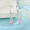 imageLeverback Earrings 925 Sterling Silver Infinity Dangle Drop Earrings Birthstone Earrings Twisted Jewelry Gifts for Women10 October  Pink Tourmaline