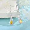 imageLeverback Earrings 925 Sterling Silver Infinity Dangle Drop Earrings Birthstone Earrings Twisted Jewelry Gifts for Women11 November  Citrine