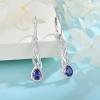 imageLeverback Earrings 925 Sterling Silver Infinity Dangle Drop Earrings Birthstone Earrings Twisted Jewelry Gifts for Women12 December  Tanzanite
