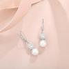 imagePearl Drop Earrings Dangling 925 Sterling Silver Emerald Cut Leverback Earrings Birthstone Jewelry for Women04 April  Simulated Diamond