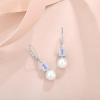 imagePearl Drop Earrings Dangling 925 Sterling Silver Emerald Cut Leverback Earrings Birthstone Jewelry for Women06 June  Alexandrite