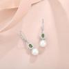 imagePearl Drop Earrings Dangling 925 Sterling Silver Emerald Cut Leverback Earrings Birthstone Jewelry for Women08 August  Peridot