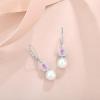 imagePearl Drop Earrings Dangling 925 Sterling Silver Emerald Cut Leverback Earrings Birthstone Jewelry for Women10 October  Pink Tourmaline