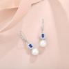 imagePearl Drop Earrings Dangling 925 Sterling Silver Emerald Cut Leverback Earrings Birthstone Jewelry for Women12 December  Tanzanite