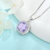 imagePrincess Cut Jewelry Set for Women 925 Sterling Silver Alexandrite June Birthstone Necklace Halo Dangle Drop Leverback Earrings Jewelry Gifts for Her