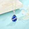 imageTeardrop Jewelry Set for Women 925 Sterling Silver Sapphire Necklace Dangle Drop Leverback Earrings September Birthstone Jewelry Gifts for Her