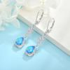 imageTeardrop Leverback Wedding Earrings 925 Sterling Silver Dangle Drop Earrings with Birthstone Jewelry for Women Brides Bridesmaid03 March  Aquamarine