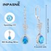 imageTeardrop Leverback Wedding Earrings 925 Sterling Silver Dangle Drop Earrings with Birthstone Jewelry for Women Brides Bridesmaid03 March  Aquamarine