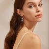 imageTeardrop Leverback Wedding Earrings 925 Sterling Silver Dangle Drop Earrings with Birthstone Jewelry for Women Brides Bridesmaid03 March  Aquamarine