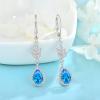 imageTeardrop Leverback Wedding Earrings 925 Sterling Silver Dangle Drop Earrings with Birthstone Jewelry for Women Brides Bridesmaid03 March  Aquamarine