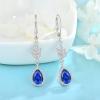 imageTeardrop Leverback Wedding Earrings 925 Sterling Silver Dangle Drop Earrings with Birthstone Jewelry for Women Brides Bridesmaid09 September  Sapphire