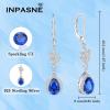 imageTeardrop Leverback Wedding Earrings 925 Sterling Silver Dangle Drop Earrings with Birthstone Jewelry for Women Brides Bridesmaid09 September  Sapphire